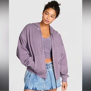 VS pink CAMPUS FLEECE FULL-ZIP HOODIE